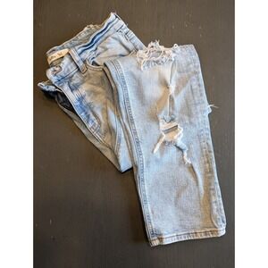Willow & Root Size 30 Buckle High Rise Jeans Distressed Shredded Grunge Y2K